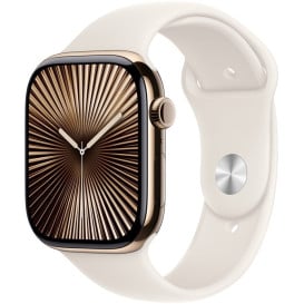 Smartwatch Apple Watch 10 MX073ET/A - 42 mm, GPS + Cellular, złoty tytan z paskiem sportowym księżycowa poświata, M|L